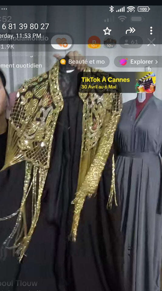 Abaya bisht noir