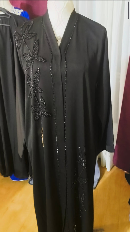 2 abaya move cloche et noir perlé